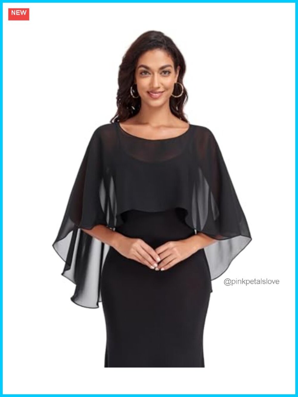 Chiffon Wrap Sheer Capelet Evening Shawl for Dresses